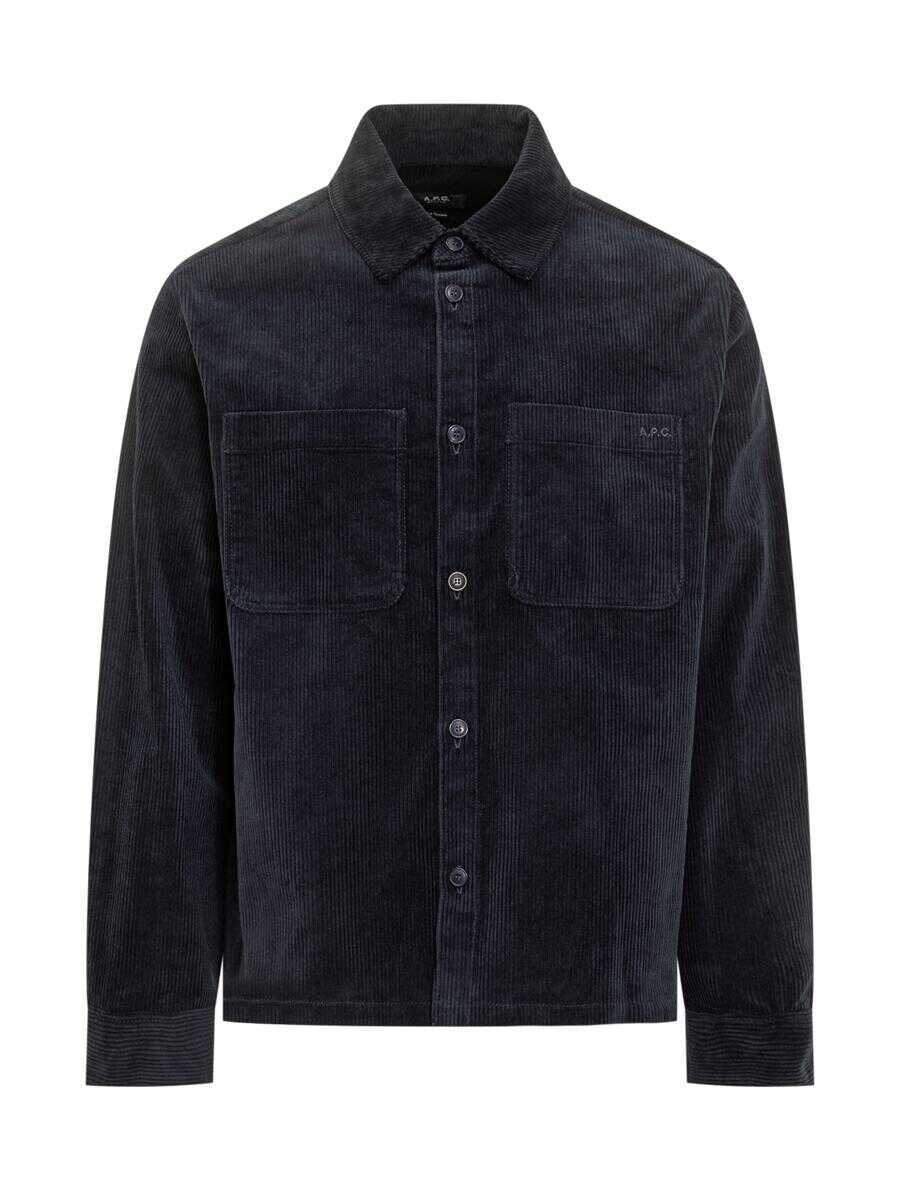 Camasi A.P.C. A.P.C. A.P.C. Blue Velvet Shirt BLUE Barbati (BM 19092639) 1