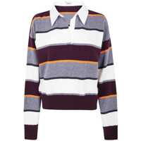 Pulovere Mrz Striped Sweater With Polo/Shirt Collar Clothing Femei
