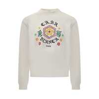 Pulovere Casablanca Casablanca White Sweater With Logo Embroidery And Flowers Barbati