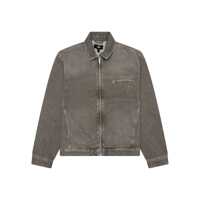 Geci Green Jacket With Classic Collar And Logo Plaque On The Front In Denim Man Barbati