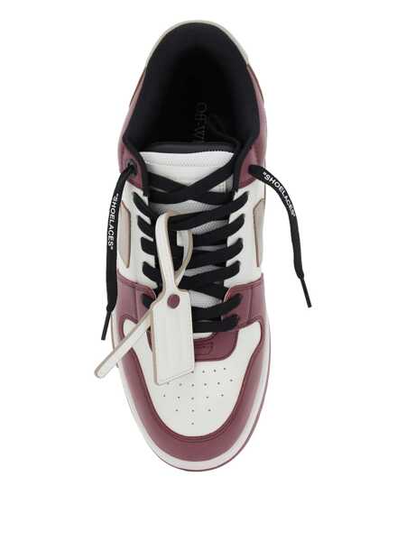 Sneakers Off-White Out Of Office Bordeaux Low Top Sneakers With Arrow Motif And Zip-Tie Tag In Leather Man Red Barbati (BM 19094604) 4