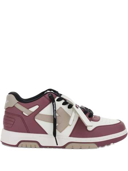 Sneakers Off-White Out Of Office Bordeaux Low Top Sneakers With Arrow Motif And Zip-Tie Tag In Leather Man Red Barbati (BM 19094604) 1