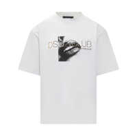 Tricouri DSQUARED2 Dsquared2 White T-Shirt With Dsq2 Club Print Barbati