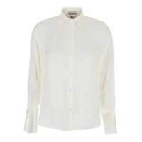 Camasi White Shirt With Classic Collar In Silk Woman Femei