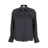 Camasi Grey Shirt With Classic Collar In Silk Woman Femei