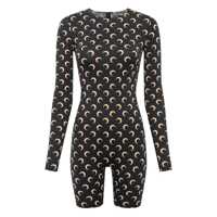 Rochii Marine Serre "Moon" Printed Jersey Long Sleeves Short Catsuit Clothing Femei