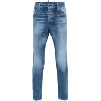 Blugi slim fit Straight Leg Skater Jeans With Suede Logo Patch 15Cm Barbati