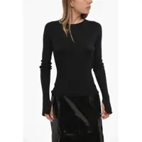 Pulovere Ribbed Lightweight Crew-Neck Sweater Femei