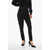 Balmain High Waist Satin Carrots Solid Color Pants Black