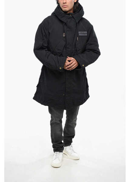 Geci Parka Diesel Red Tag Cotton Miles Parka With Removable Quilted Detail Black Barbati (BM 19095887) 4