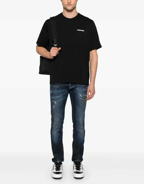 Blugi slim fit DSQUARED2 Vintage Effect Straight Leg Cool Guy Jeans 17Cm Blue Barbati (BM 19095917) 2