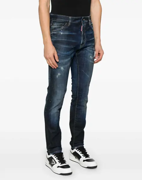 Blugi slim fit DSQUARED2 Vintage Effect Straight Leg Cool Guy Jeans 17Cm Blue Barbati (BM 19095917) 3
