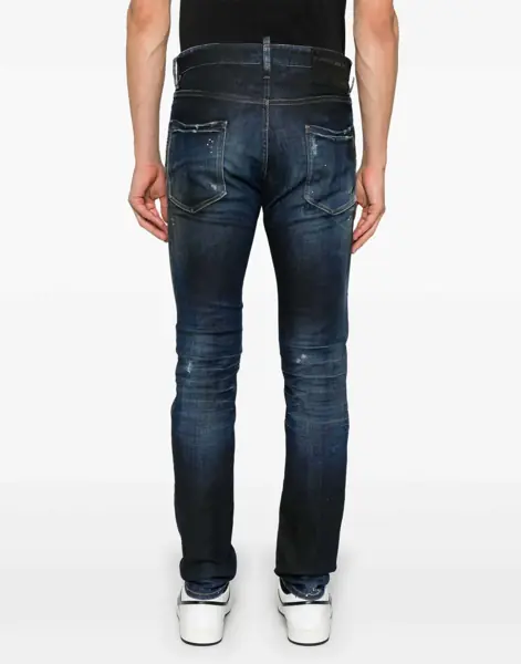Blugi slim fit DSQUARED2 Vintage Effect Straight Leg Cool Guy Jeans 17Cm Blue Barbati (BM 19095917) 4