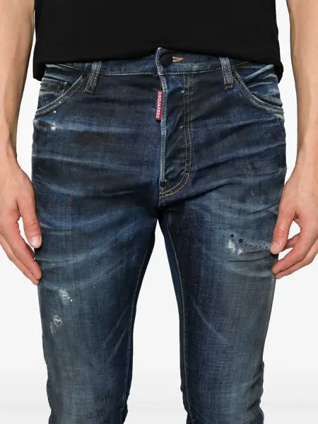 Blugi slim fit DSQUARED2 Vintage Effect Straight Leg Cool Guy Jeans 17Cm Blue Barbati (BM 19095917) 5