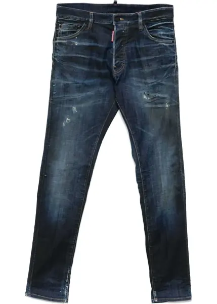 Blugi slim fit DSQUARED2 Vintage Effect Straight Leg Cool Guy Jeans 17Cm Blue Barbati (BM 19095917) 1
