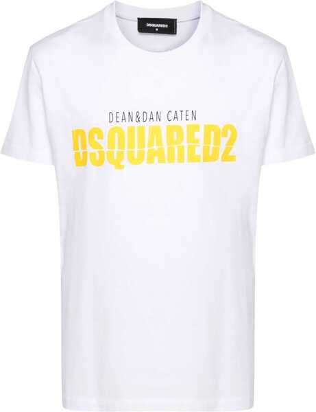 Tricouri DSQUARED2 Cotton Cool Fit T-Shirt With Front Logo White Barbati (BM 19095938) 1