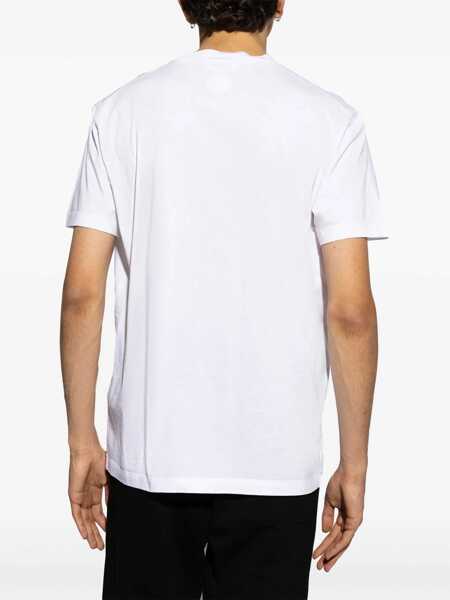 Tricouri DSQUARED2 Crew Neck Bloody Red T-Shirt With Embossed Print White Barbati (BM 19095947) 4