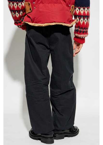 Pantaloni casual DSQUARED2 Wide Leg Cotton Twill Pants Blue Barbati (BM 19096085) 4