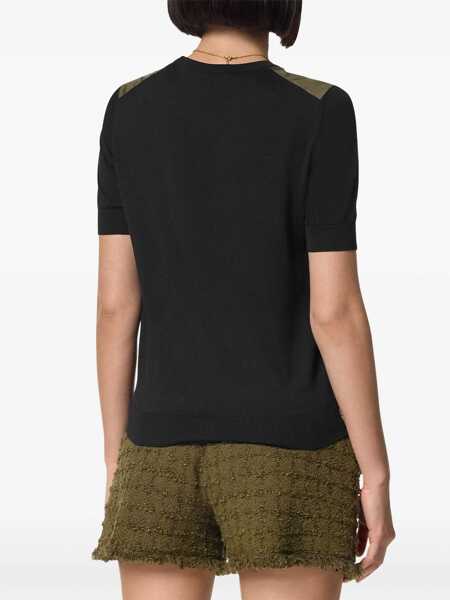 Bluze Versace Silk And Virgin Wool Iconic Printed Top Black Femei (BM 19096109) 3