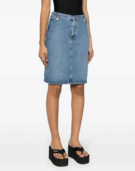 Fuste casual COPERNI Denim Skirt With Logoed Buttons Blue Femei (BM 19096112) 3