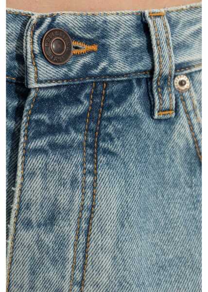 Blugi drepti Balenciaga Wide Leg Jeans With Logo 24Cm Blue Femei (BM 19096121) 5