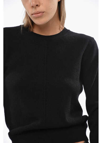 Pulovere Saint Laurent Solid Color Cashmere Crew-Neck Sweater Black Femei (BM 19096142) 3