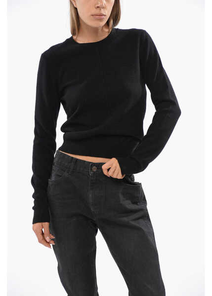 Pulovere Saint Laurent Solid Color Cashmere Crew-Neck Sweater Black Femei (BM 19096142) 1