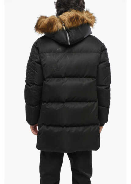 Jachete DSQUARED2 Padded Utility Jacket With Real Fur Trim Black Barbati (BM 19096148) 2