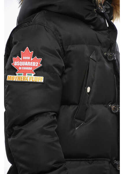 Jachete DSQUARED2 Padded Utility Jacket With Real Fur Trim Black Barbati (BM 19096148) 3