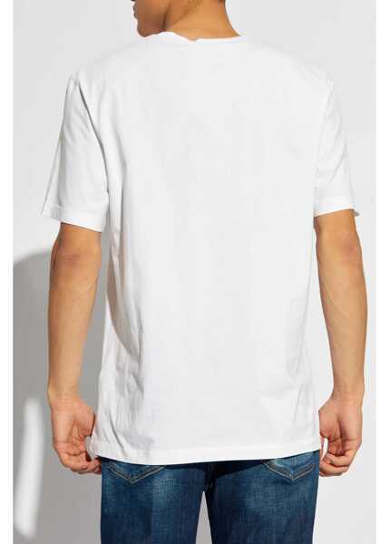 Tricouri DSQUARED2 Crew Neck D2 Shadow T-Shirt With Print White Barbati (BM 19096205) 4