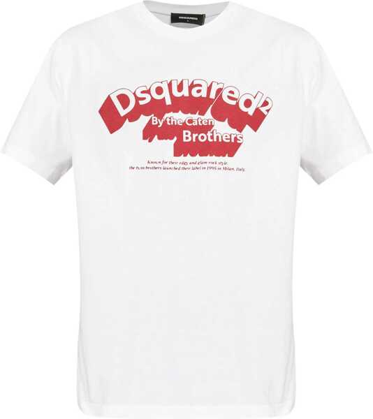 Tricouri DSQUARED2 Crew Neck D2 Shadow T-Shirt With Print White Barbati (BM 19096205) 1
