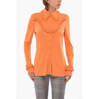 Bluze Gathered Blouse With Covered Buttons Femei