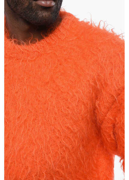 Pulovere Jil Sander Mohair Blend Casentino Crew-Neck Sweater Orange Barbati (BM 19096259) 3