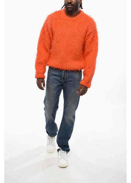 Pulovere Jil Sander Mohair Blend Casentino Crew-Neck Sweater Orange Barbati (BM 19096259) 4