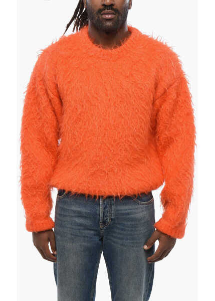 Pulovere Jil Sander Mohair Blend Casentino Crew-Neck Sweater Orange Barbati (BM 19096259) 1