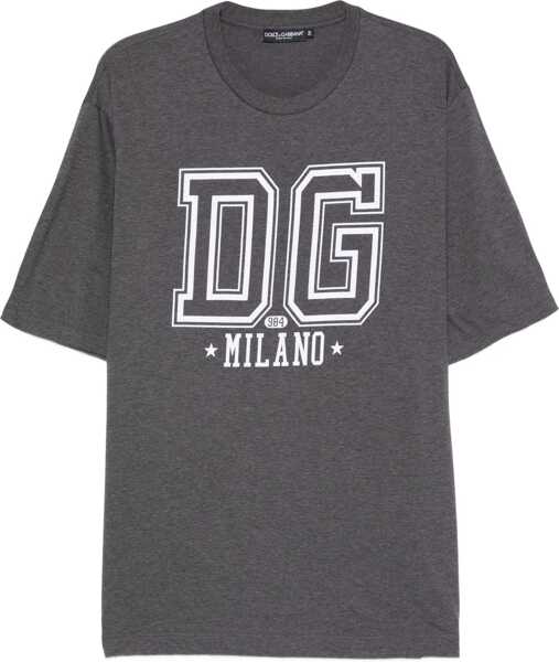 Tricouri Dolce & Gabbana Cotton T-Shirt with logo print MELANGE GRIGI Barbati (BM 19096355) 1
