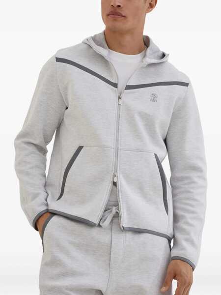 Bluze de trening Brunello Cucinelli Logoed Hoodie PERLA/GRIGIO Barbati (BM 19096400) 3