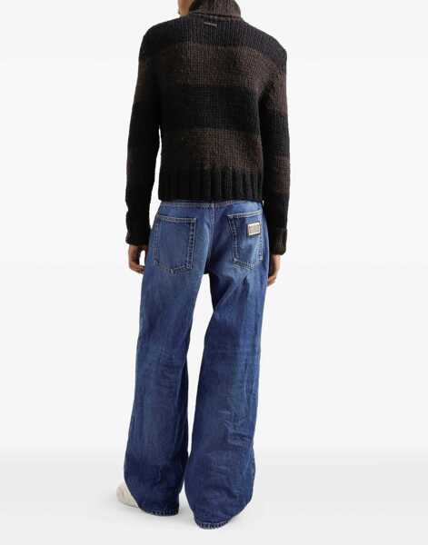 Pulovere casual Dolce & Gabbana Striped Wool-Blend Turtleneck NERO/MARRONE Barbati (BM 19096544) 3