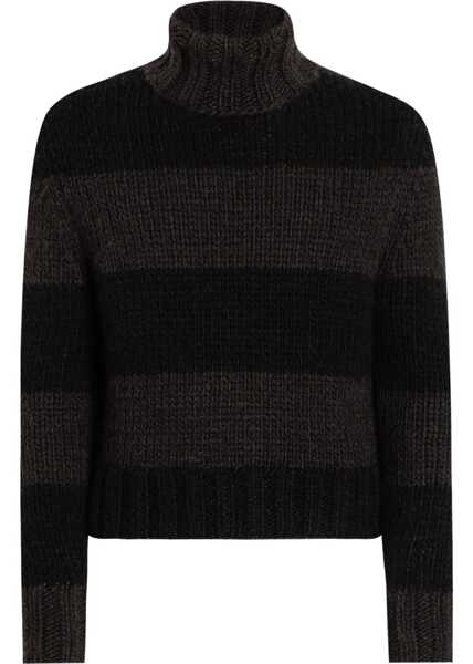Pulovere casual Dolce & Gabbana Striped Wool-Blend Turtleneck NERO/MARRONE Barbati (BM 19096544) 1