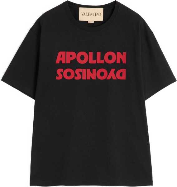 Tricouri Valentino Garavani Cotton T-shirt with Apollo Dyonisos graphic print NERO/ROSSO Barbati (BM 19096565) 1