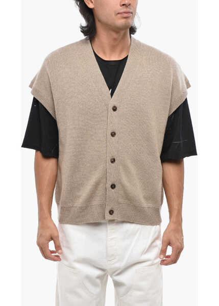 Cardigane Dior V-Neck Pure Cashmere Cardigan Beige Barbati (BM 19096736) 1