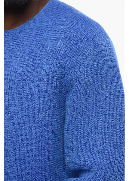 Pulovere Jil Sander Solid Color Wool Blend Crew-Neck Sweater Blue Barbati (BM 19096760) 3
