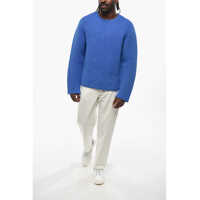 Pulovere Jil Sander pentru Barbati - Pulovere Jil Sander Solid Color Wool Blend Crew-Neck Sweater Blue Barbati (BM 19096760) - B-mall.ro