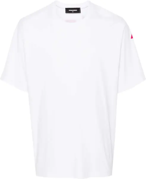 Tricouri DSQUARED2 Crew Neck Cotton T-Shirt With Back Printed Logo White Barbati (BM 19096766) 1