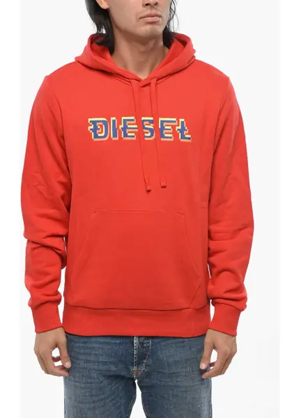 Bluze de trening Diesel Brushed Cotton Pixel Hoodie Red Barbati (BM 19096778) 1
