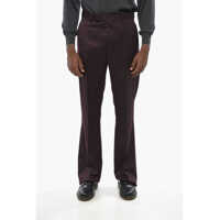 Pantaloni casual Solid Color Virgin Wool Pants With Belt Loops Barbati