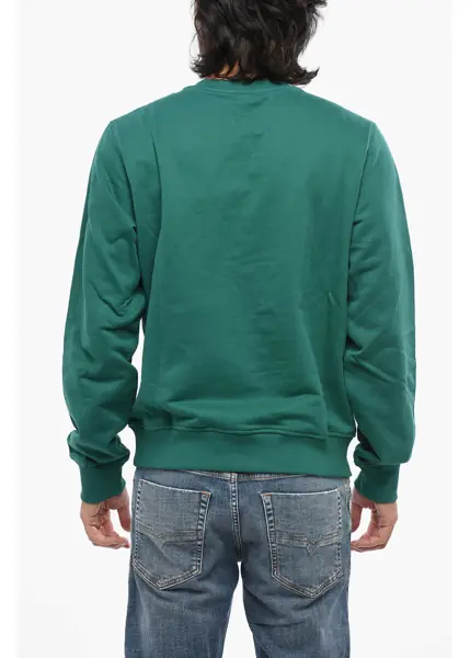 Bluze de trening Diesel Crew Neck Ginn Cotton Sweatshirt With Ton Sur Ton Print Green Barbati (BM 19096808) 2