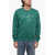 Diesel Crew Neck Ginn Cotton Sweatshirt With Ton Sur Ton Print Green
