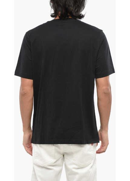 Tricouri Diesel Solid Color T-Just-Cx1 Crew-Neck T-Shirt With Rhinestone Log Black Barbati (BM 19096814) 2