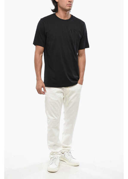 Tricouri Diesel Solid Color T-Just-Cx1 Crew-Neck T-Shirt With Rhinestone Log Black Barbati (BM 19096814) 4